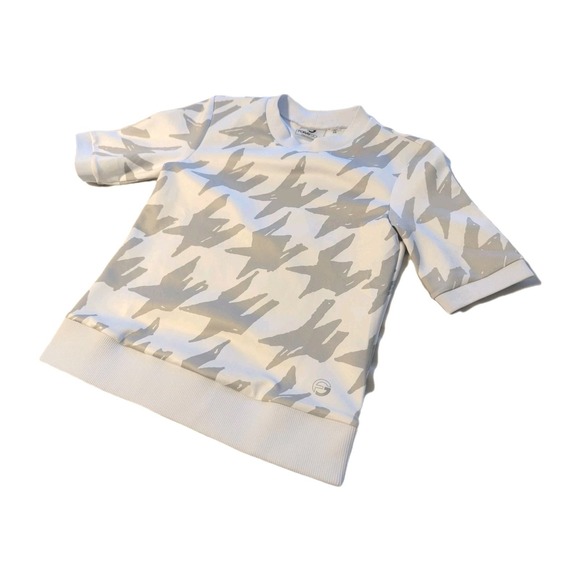 Foray Golf Women's XS Houndstooth Layering Short Sleeve Sweatshirt White Gray - Picture 5 of 12